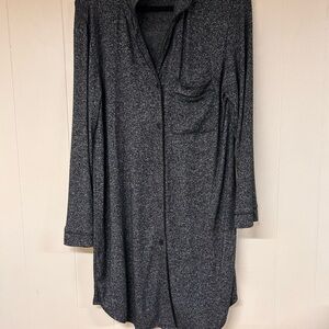 Gray Long Sleeve Button-up nightgown